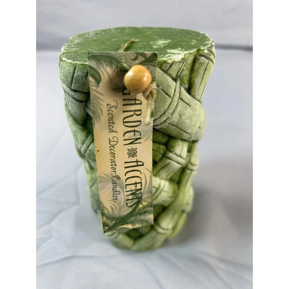 Garden Accents Scented Sculpted Leaf Pillar Candle Green 6 inch Lava Enterprises